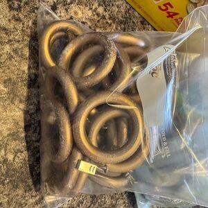 Gold Curtain Rings wooden set of 14